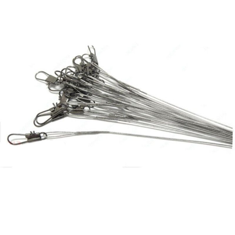 18/23/28 cm Vattentät Anti Bite Ståltråd Ledare Fiskelina Med Stiftring 1 Set
