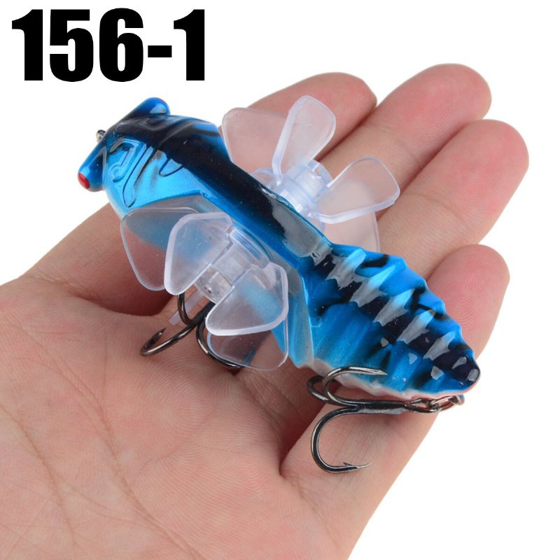 1psc 7.5 cm Artificiellt Bete Fiskedrag Insekts Roterande Vingar Swimbbait Fiskekrok