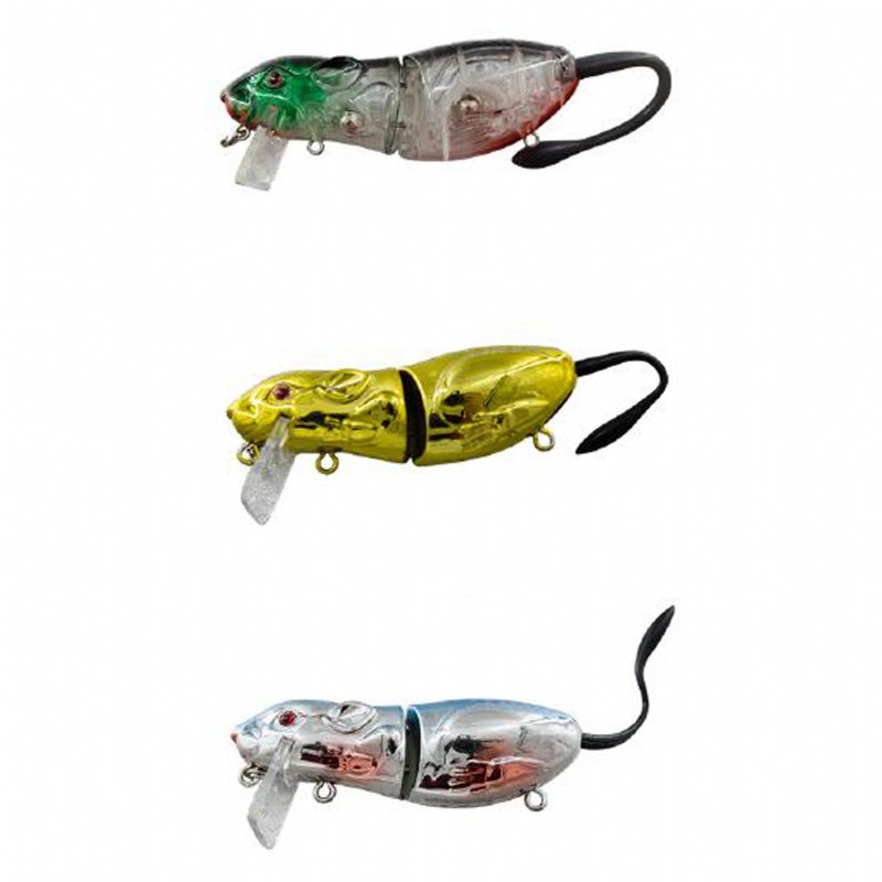 1st 16cm 45g 3d-ögon Möss Råtta Form Lure Artificiellt Fiskebete Med 2 Krokar Fiskeredskap