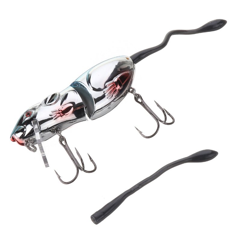 1st 16cm 45g 3d-ögon Möss Råtta Form Lure Artificiellt Fiskebete Med 2 Krokar Fiskeredskap