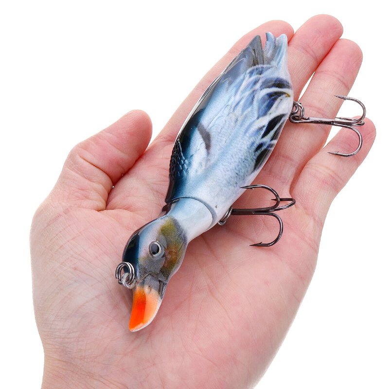 1st 5'' 13cm 59g 3d Anka Konstgjord Fiskedrag Med Krokar Hårda Beten Minnow Topwater Wobbler Fiskeredskap