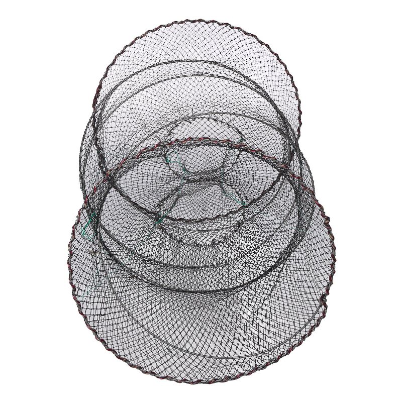 25-50 cm Diameter Hopfällbar Fiskenät Bur Krabbor Fisk Crawdad Räkor Bete Fälla Cast Dip Case Fiskeverktyg