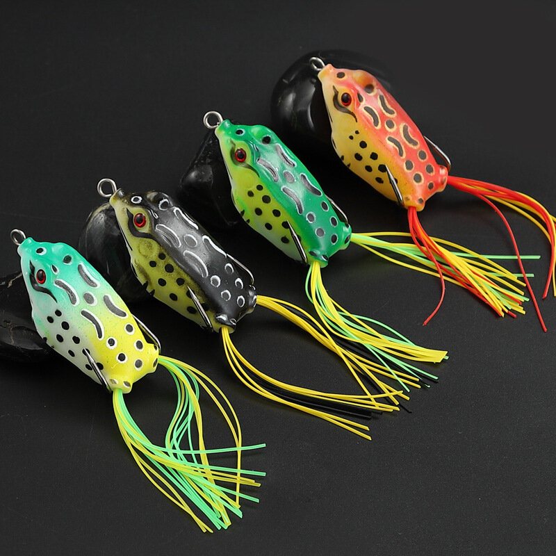5 St Frog Lure Mjukt Tube Bete Plast Fiskedrag Med Fiskekrokar Topwater Ray Artificiellt Fiskeredskap
