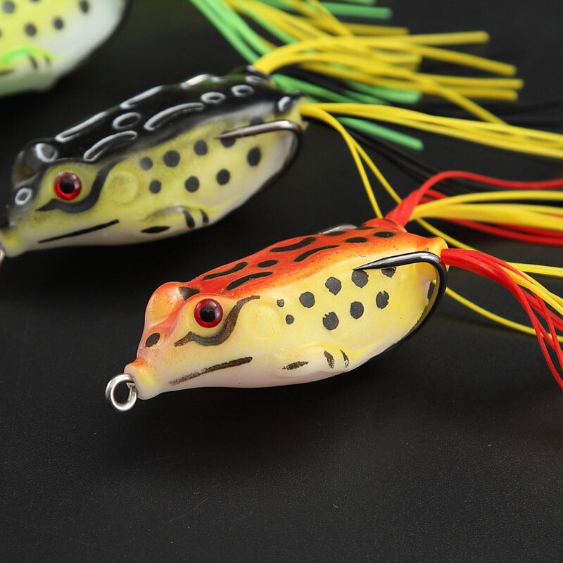 5 St Frog Lure Mjukt Tube Bete Plast Fiskedrag Med Fiskekrokar Topwater Ray Artificiellt Fiskeredskap
