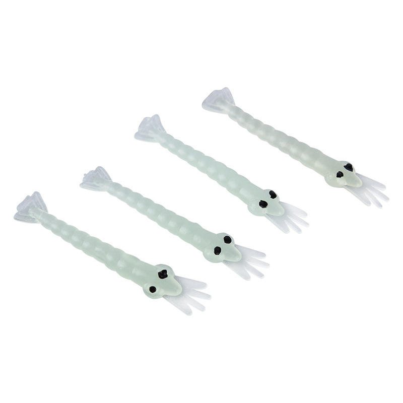 50st/set 4cm 0.25g Lysande Konstgjorda Räkor Fiske Mjukt Bete Gräs Karp Bläckfisk Pesca Fiskedrag