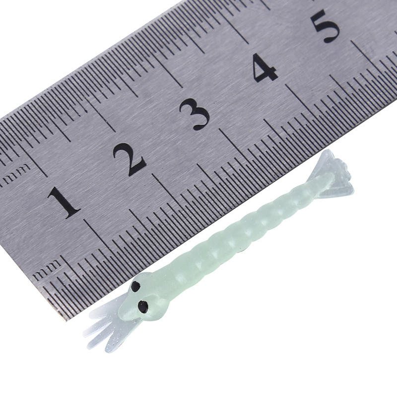50st/set 4cm 0.25g Lysande Konstgjorda Räkor Fiske Mjukt Bete Gräs Karp Bläckfisk Pesca Fiskedrag