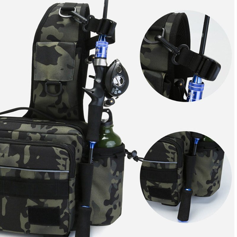 600d Nylon 620g Multifunktionella Fiskeredskapsväskor Enkelaxel Crossbody-väska Midjepaket Fiskdrager Redskap Utility Förvaring Fiskeväska