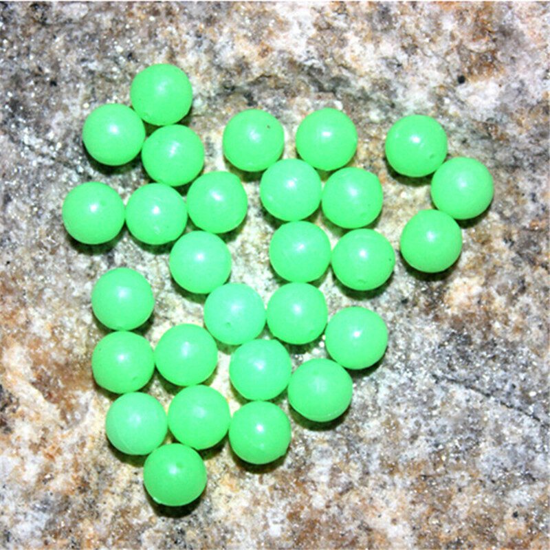 8mm Fluorescerande Silikon Luminous Bead Fishing Lure Beads Mjukt Bete
