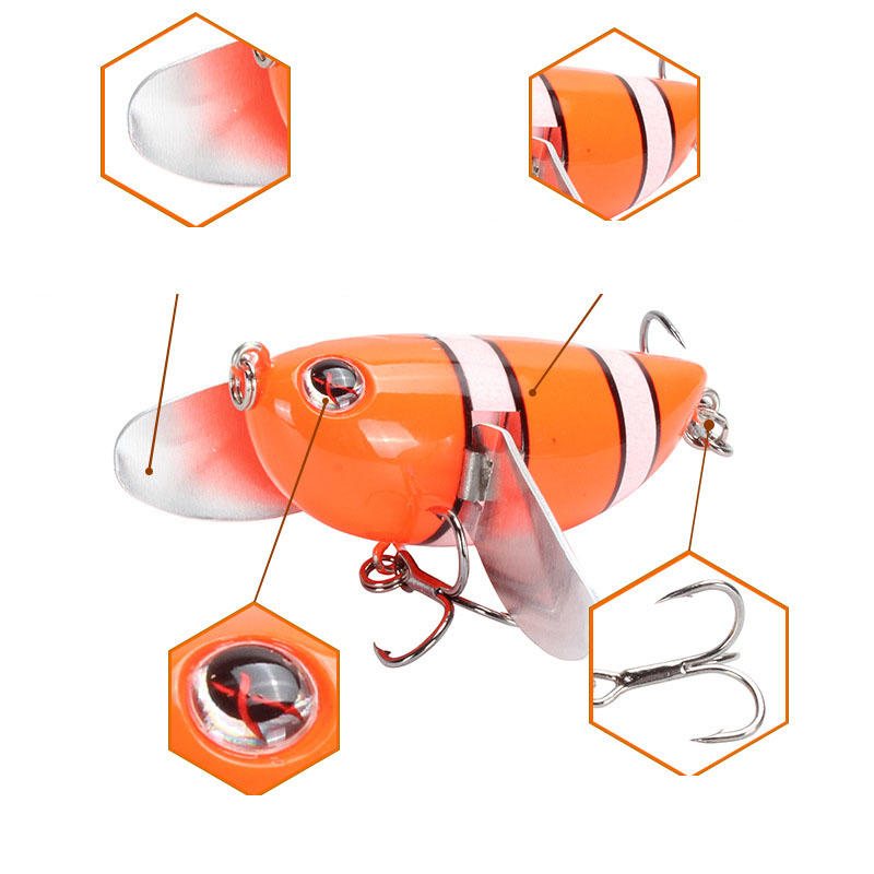 Amlucas 6cm/12.6g 8färger Abs Fiskedrag Diskantkrok Topwater Fiskebete