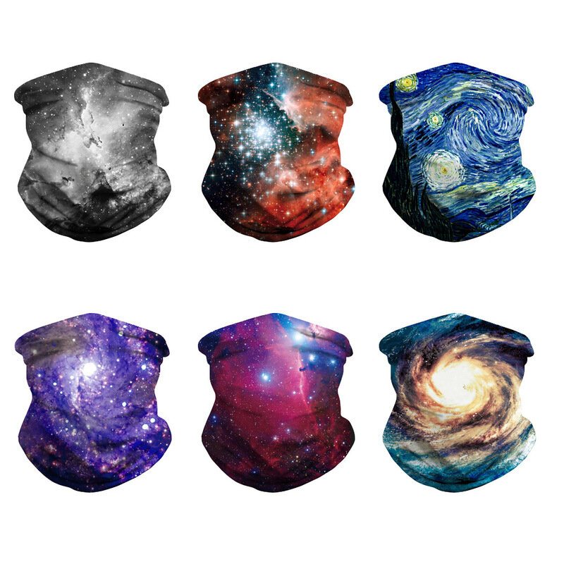Basic Unisex 25x50cm Multifunktionspolyester Stjärnhimmel Digitaltryckt Huvudduk Vindtät Dammtät Nackskydd Ansiktsmask Fiske