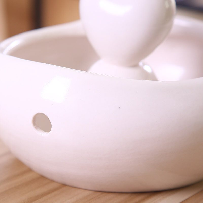 Cat Ear Design 2500ml Porslin Automatisk Cirkulerande Vattendispenser Husdjursskål Vatten Söt Fontän Dricksförråd För Husdjur Med Brusreducerande Pump