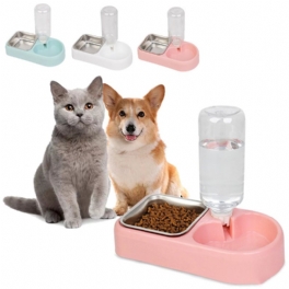 Dricksmatskål Dubbel Användning Automatisk Vattenmatare Hund Katt Dispenser Flaska Dricksfontän