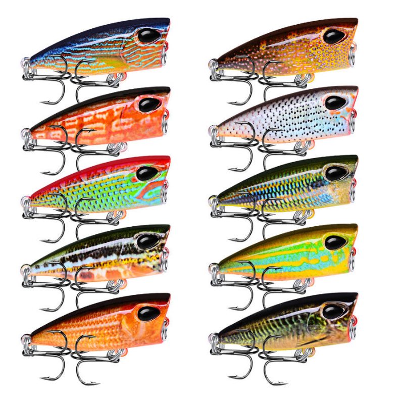 Dw1120 10 St/set 4.2 cm 3.5 G Karpfiskedrag Topwater Popper Fiskebete Artifical Wobbler