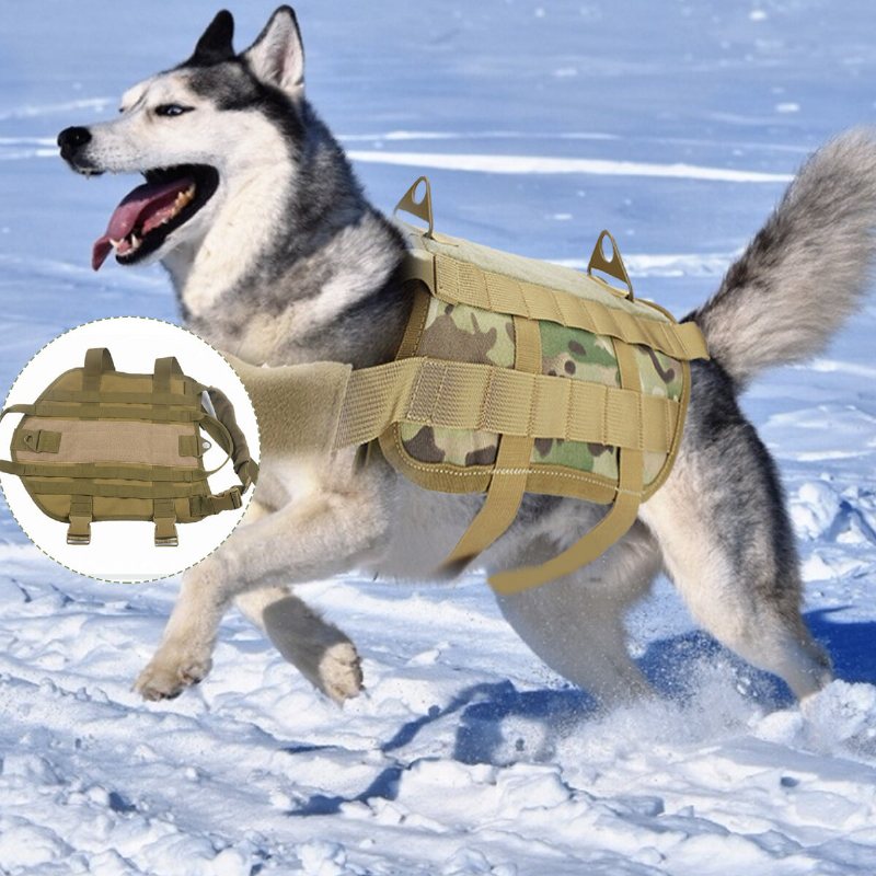Hundväst Träning Taktisk Army Hundtejp Militär Hundkläder Bärande Sele Utomhusträningskoppel