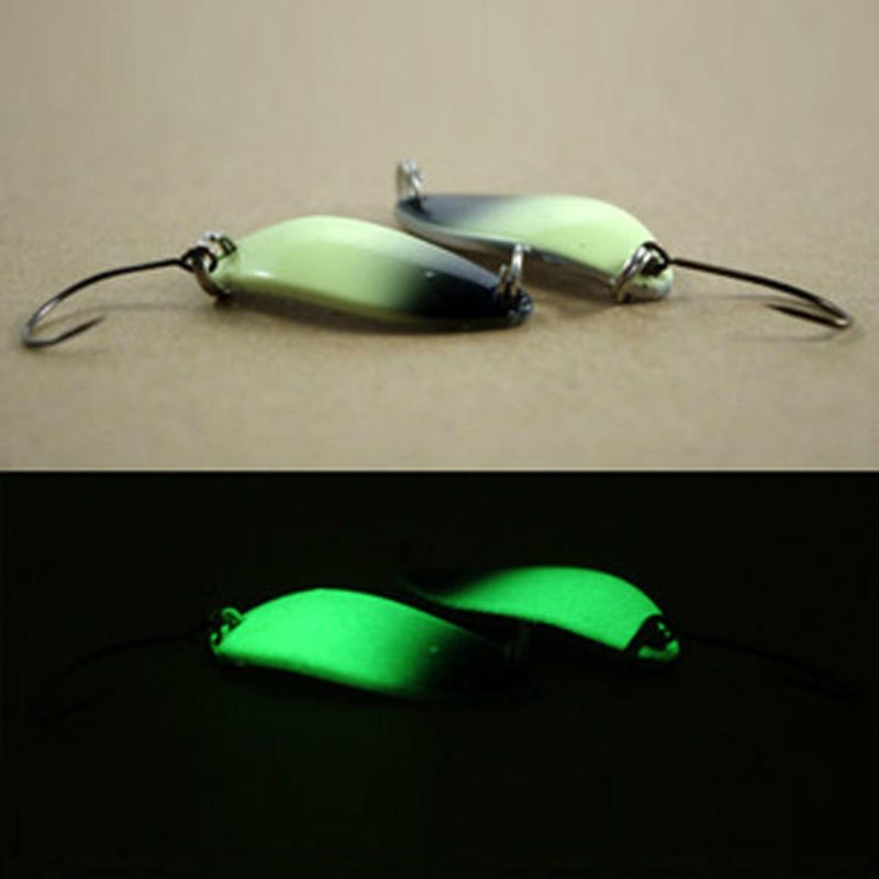 Paljetter Lure Bait Luminous Single Hook Spoon Metal Fishing