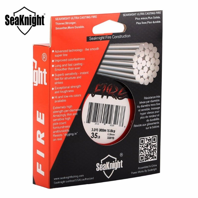 Seaknight Fire Fiskelina 300m Eldfilamentlina Slät Super Pe Flytlina