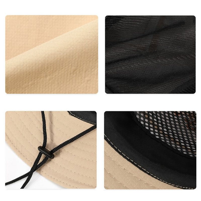 Sommarhattar Upf50+ Uv-säker Andningsbar Bucket Hat Stor Bred Brätte Vandring Utomhusfiske Strandhattar Cowboy Nya Sommarkepsar Solhattar För Män