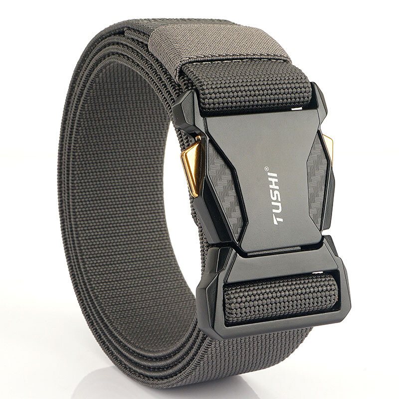 Tushi 2023 Herrbälte 125cm*3.8cm Polyester Midjeband Ny Design Metall Quick Release Spänne Taktisk Gördel