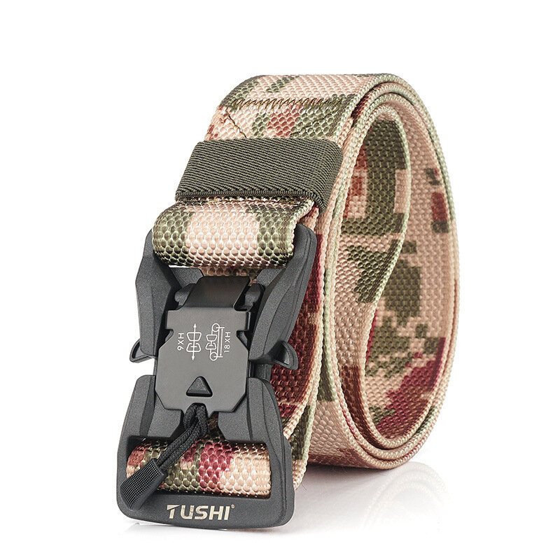Tushi cm9s 125 cm Magnetiskt Spänne Heavy Duty Taktiskt Bälte Kamouflage Quick Release Nylon Midjebälte