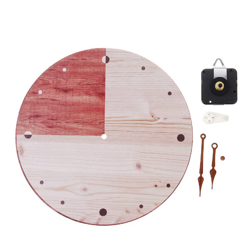11'' Retro Rund Träväggklocka Diy Digital Round Room Hemmakontor Bardekor