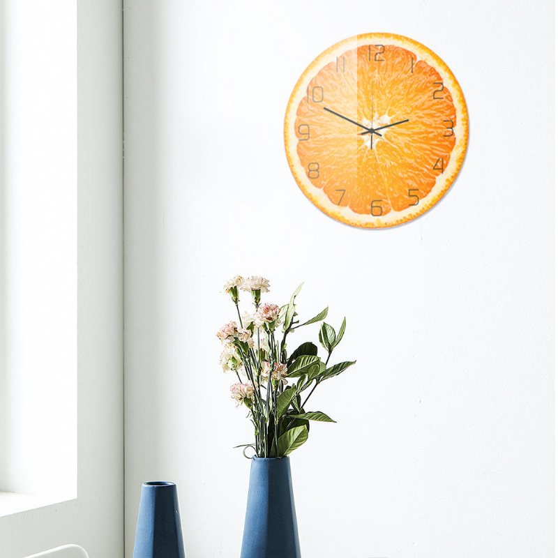 Cc093 Creative Orange Väggklocka Mute Kvarts För Hemkontorsdekorationer