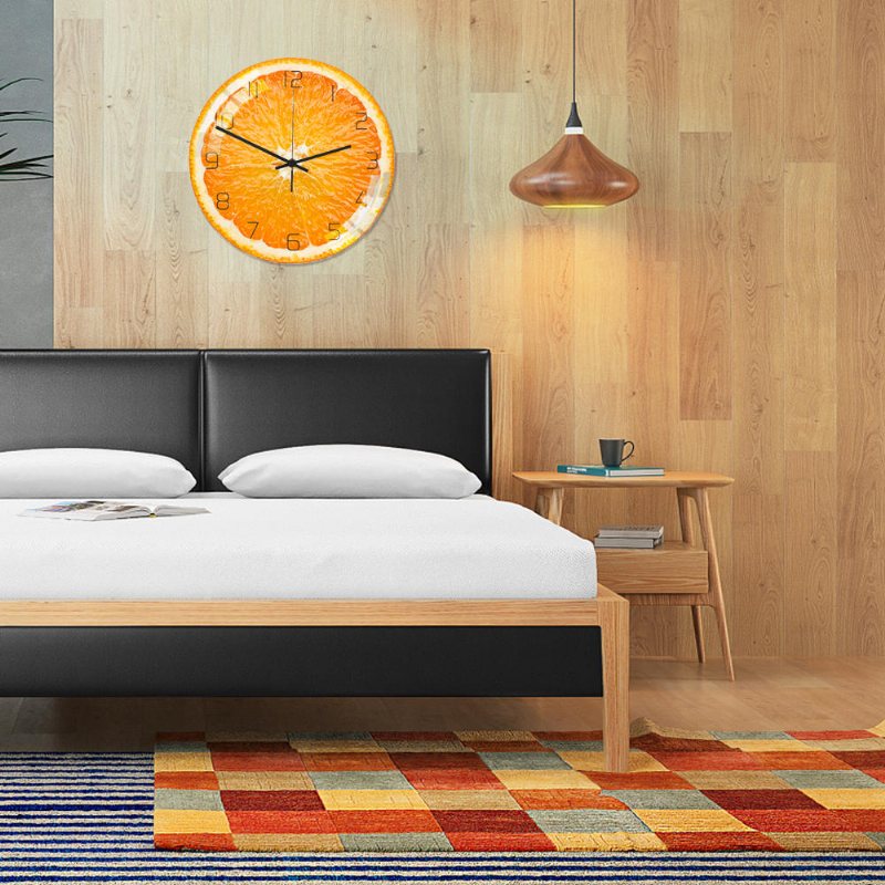 Cc093 Creative Orange Väggklocka Mute Kvarts För Hemkontorsdekorationer