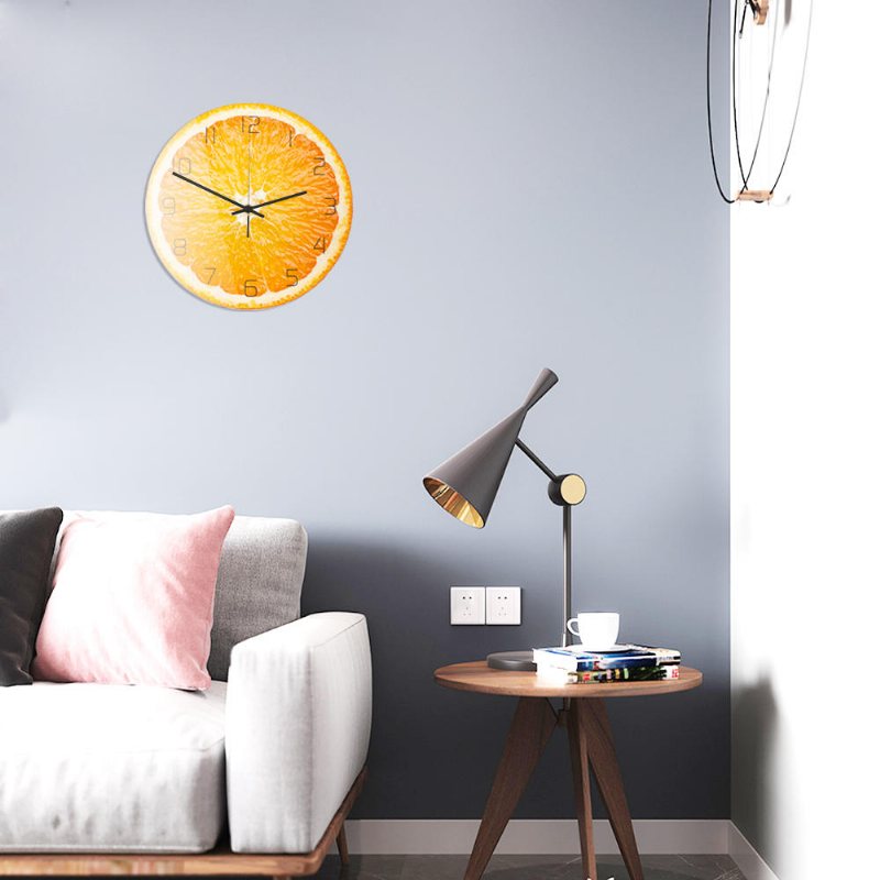 Cc093 Creative Orange Väggklocka Mute Kvarts För Hemkontorsdekorationer