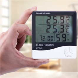 Digital Hygrometer Lcd Temperatur Luftfuktighet 3m Probe Cord Stor Display