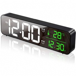 Usb Led 3d Musik Dubbel Väckarklocka Termometer Temperatur Datum Hd Led-skärm Elektronisk Stationär Digitala Bordsklockor