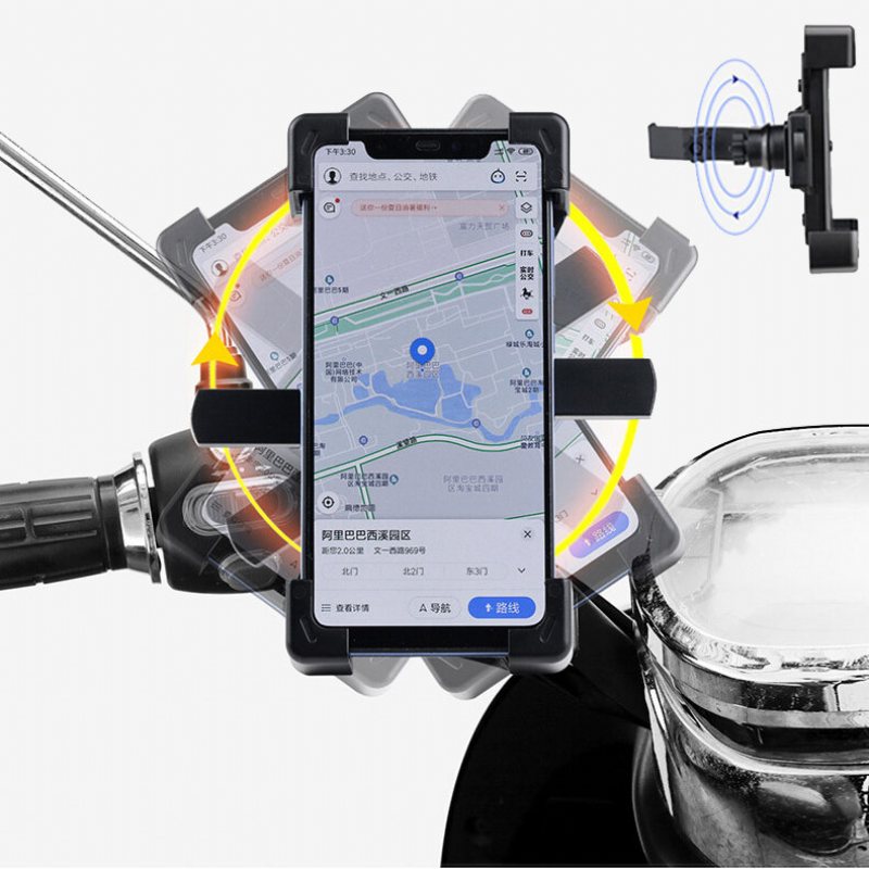 4-klor Automatiskt Låsande Telefon Cykelhållare 360° Justerbar Cykling Universal Gps-ställ För Mtb-cykelmotorcyklar