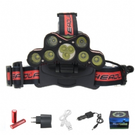 7xled T6 Zoombar Pannlampa 6 Lägen Fackellampa Usb Uppladdningsbar 18650 Batteri Arbetslykta Utomhus Cykling Camping