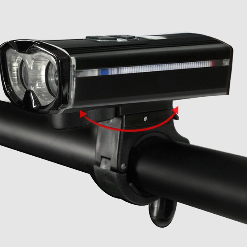 Bikight Cykelstrålkastare Fem Lägen Usb-laddning Stark Ficklampa Strålkastare Roterbar Vattentät Cykelinduktionsstrålkastare