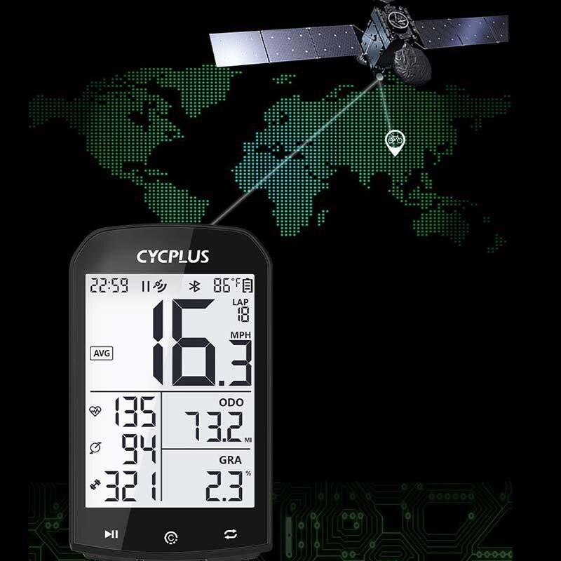 Cycplus M1 Gps Cykeldator Trådlös Med Bluetooth 4.0 Ant+ Cykelhastighetsmätare Vattentät Lcd Bakgrundsbelysning Cykel Vägmätare Stoppur Cykeltillbehör För Mtb Landsvägscykel/stadscykel