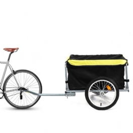 Hallolure 2-hjul Bagage Trailer Heavy Duty Metall Regnskydd Stål Förvaring Bärare Cykel Last Skottkärra Barrow Utomhus Trädgård Max Belastning 143lb