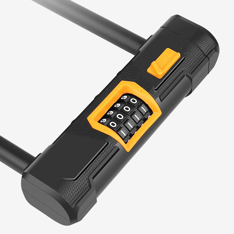 Jakroo U-lock 4-siffrigt Säkert Lösenord Cykellås Stöldskyddsstål Multifunktionslås För Cykel Skoter Motorcykel