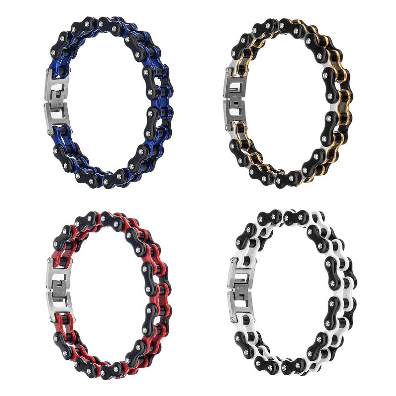 Män Rostfritt Stål Armband Motorcykel Cykel Länkkedja Smycken Gåvor