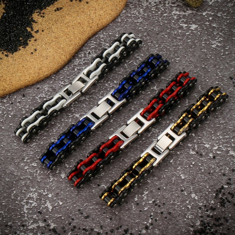 Män Rostfritt Stål Armband Motorcykel Cykel Länkkedja Smycken Gåvor
