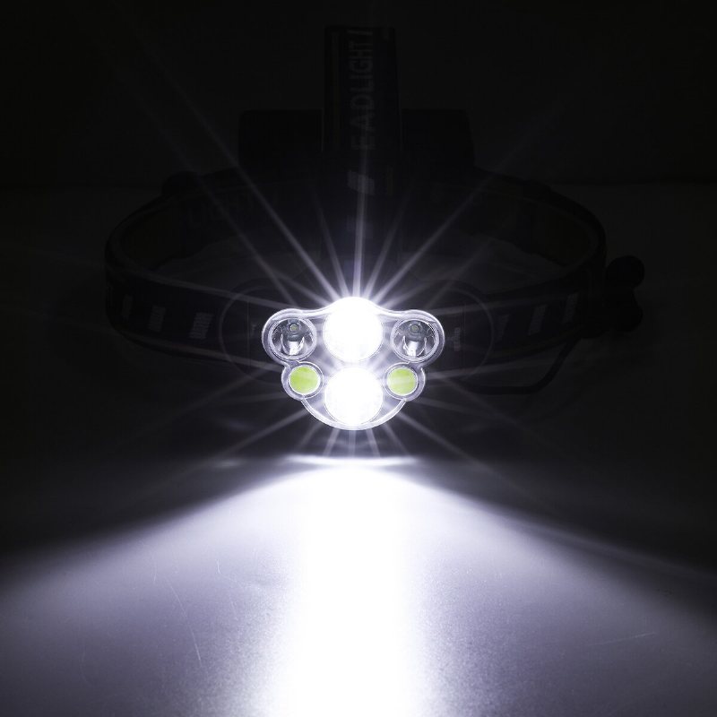 Outerdo 1200lm 6 Led-strålkastare 8 Lägen Vattentät Usb-uppladdningsbar Ficklampa För Campingfiske Cykling Elcykel Elskoter