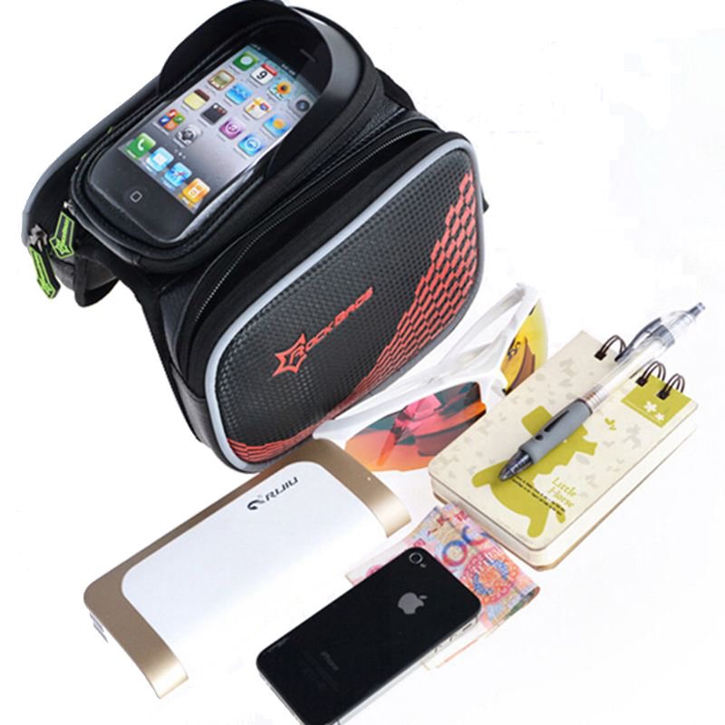 Rockbros Cykel Front Tube Bag Pannier Smartphone Bag Sadelväska