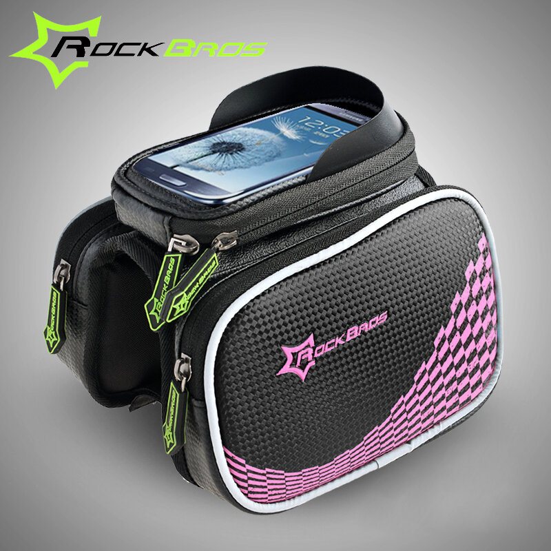 Rockbros Cykel Front Tube Bag Pannier Smartphone Bag Sadelväska