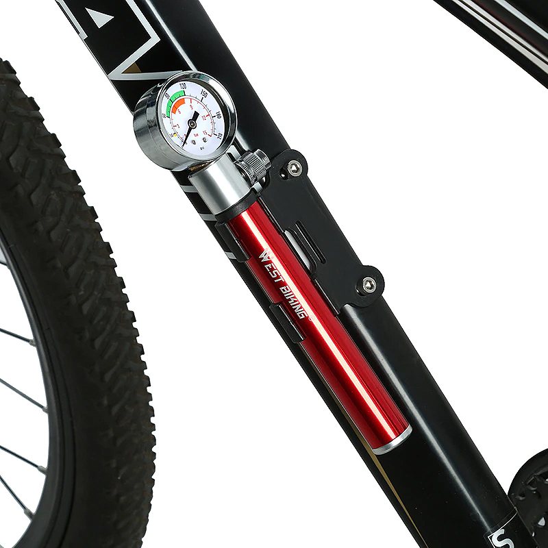 Ultralätt Cykelpump Mini Portable Med Högtrycksmätare