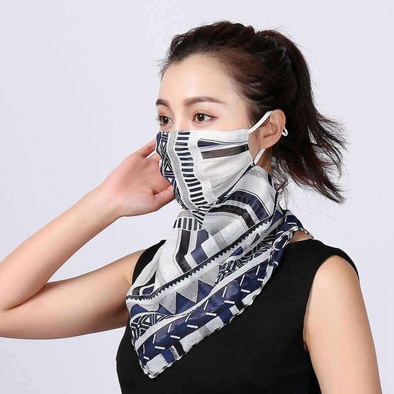 Utomhuscykling Vindtät Kvinnor Multifunktion Sidenscarfar Ansiktsmask Dammtät Andas Solskydd Halsskydd Halsduk Återanvändbar Munmask