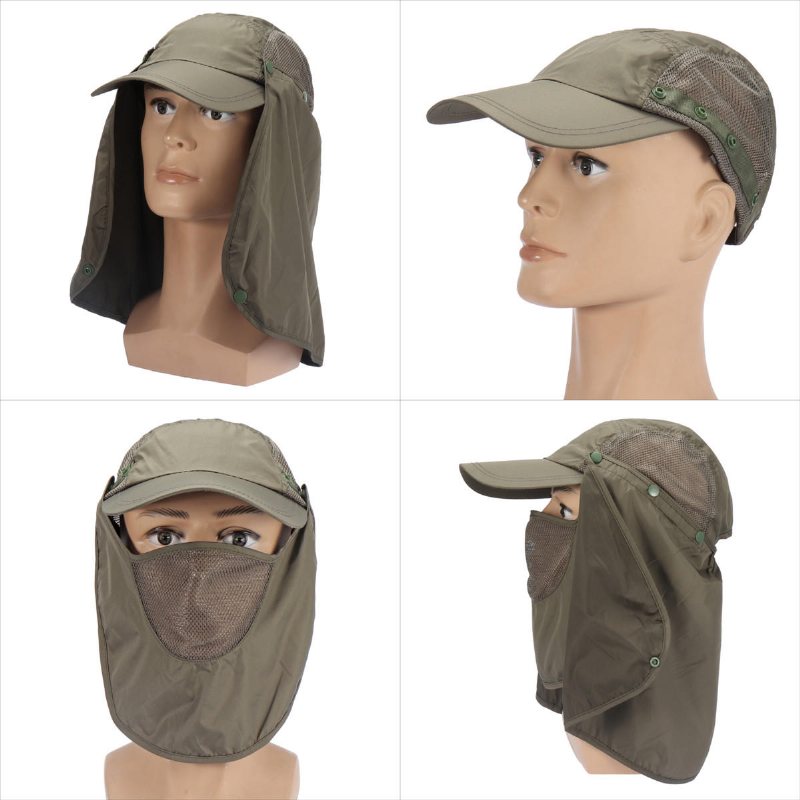 Utomhusfiske Jaktmössa Sol Uv-skydd Hjälm Hårdhatt Neck Face Cover Mask