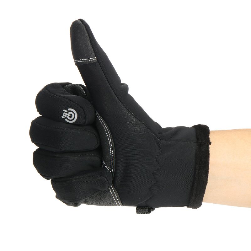Winter Warm Touch Screen Full Finger Handskar Reflexremsa Vindtät Anti-halk Cykling Thermal Bike Handske