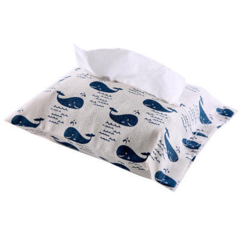 Bomull Och Linne Pappershandduk Set Tyg Tissue Box Bag