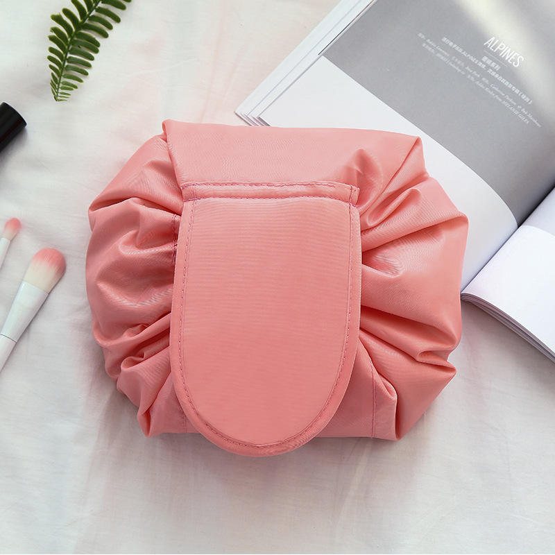 Polyester Enfärgad Dragsko Kosmetikväska Resebärbar Lazy Storage Bag