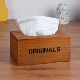 Trä Antik Vintage Tissue Box Crafted Pappershållare Förvaring Heminredning Vardagsrum