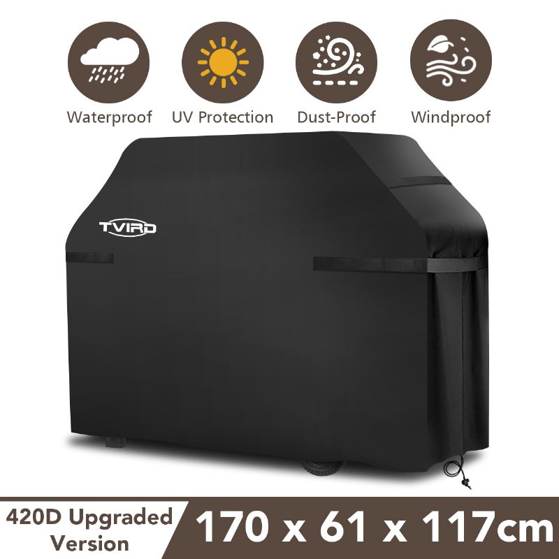 Tvird 170x61x122cm Bbq Grillöverdrag Grill Damm/vattentät Utomhusgasrökare
