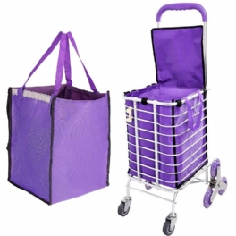 Varukorg Tygväska Bärbar Folding Oxford Trolley Rullväska Bagage