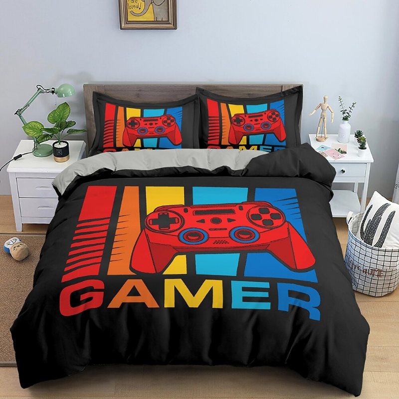 Gamer Påslakan Set Tecknad Sängkläder Barn Pojkar Flickor Sängset Game Quilt Cover Täcken